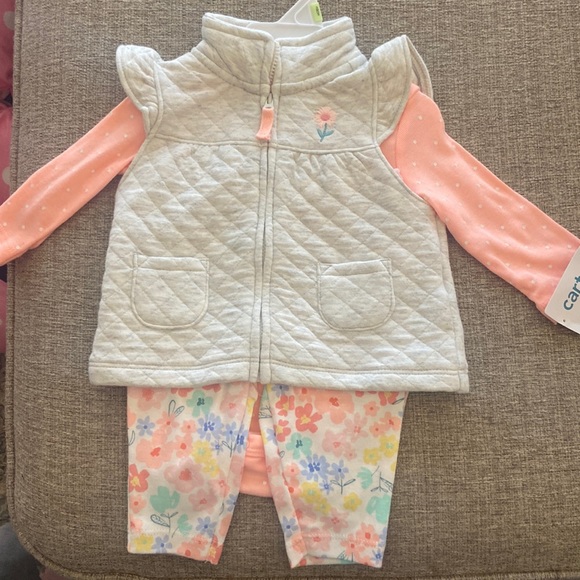 Carters 3 piece onesie, pants and vest set 3 months - Picture 1 of 4